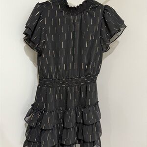 Express Black Dress with Gold Detailing